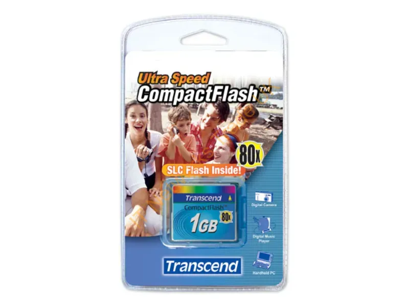 TS1GCF80 Transcend 1GB 80x Hi-Speed CompactFlash (CF) Memory Card