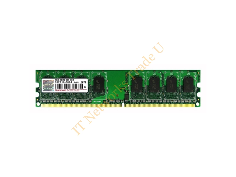 TS1GDL5205 Transcend 1GB DDR2-667MHz PC2-5300 ECC Unbuffered CL5 240-Pin DIMM Dual Rank Memory Module Server Memory