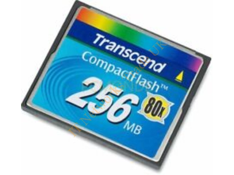 TS256MCF80-NR Transcend 256MB 80X Type I CompactFlash (CF) Memory Card
