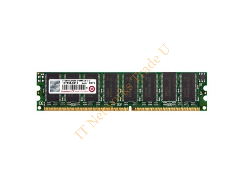 TS2GHP9909 Transcend 2GB Kit (4 X 512MB) DDR-266MHz PC2100 ECC Registered CL2.5 184-Pin DIMM Memory Server Memory