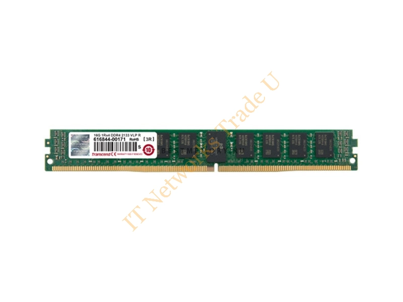 TS2GHR72V4CL Transcend 16GB DDR4-2400MHz PC4-19200 ECC Registered CL17 288-Pin DIMM Very Low Profile (VLP) 1.2V Single Rank Memory Module Server Memory