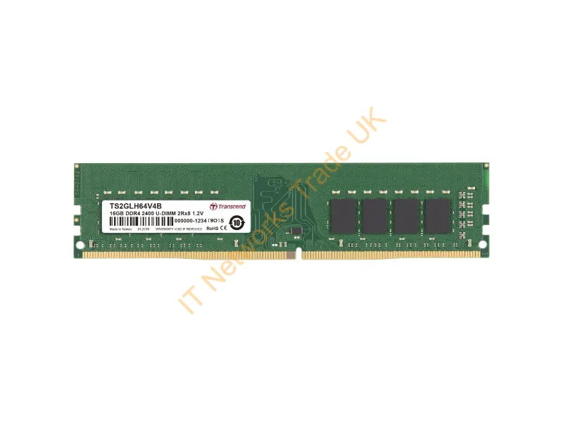 TS2GLH64V4B Transcend 16GB DDR4-2400MHz PC4-19200 non-ECC Unbuffered CL17 288-Pin DIMM 1.2V Dual Rank Memory Module Desktop Memory