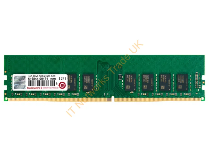 TS2GLH72V4B Transcend 16GB DDR4-2400MHz PC4-19200 ECC Unbuffered CL17 288-Pin DIMM 1.2V Dual Rank Memory Module Server Memory