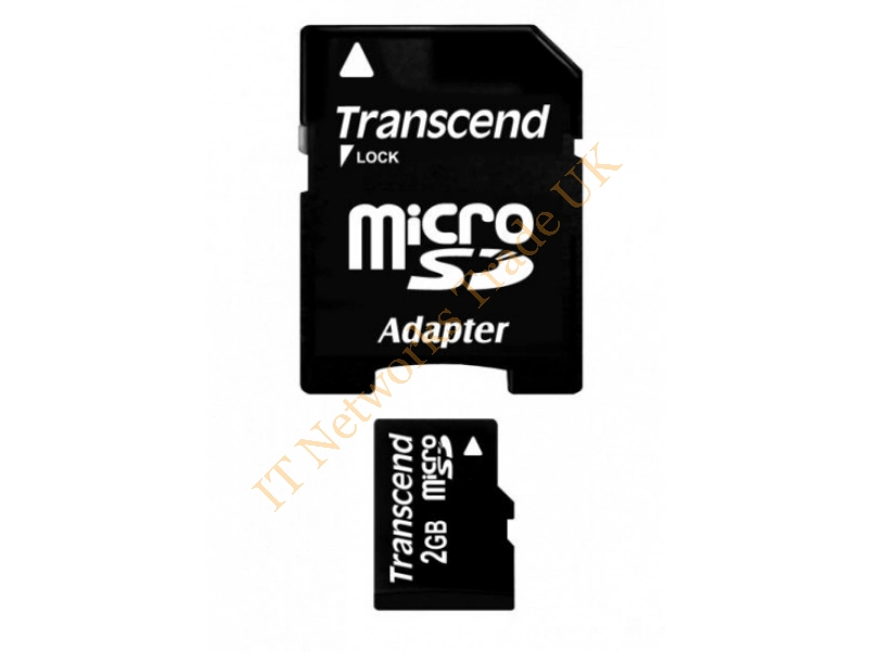 TS2GUSD-2 Transcend 2GB microSD Flash Memory Card with mini and SD Adapter