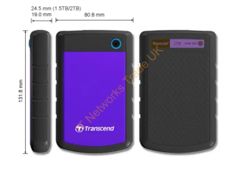 TS2TSJ25H3P - Transcend StoreJet 25H3P (USB 3.0), 2TB 2000GB Black,Violet external hard drive