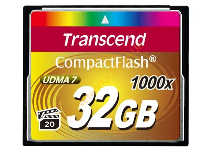 TS32GCF1000 Transcend 32GB 1000x CompactFlash (CF) Memory Card