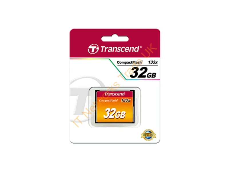 TS32GCF133 Transcend 32GB 133x CompactFlash (CF) Memory Card