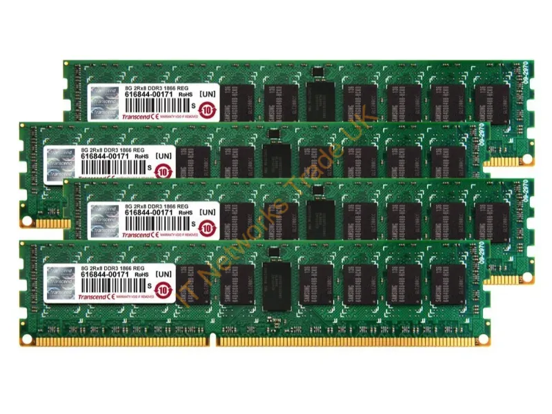 TS32GJMA535H Transcend 32GB Kit (4 X 8GB) DDR3-1866MHz PC3-14900 ECC Registered CL13 240-Pin DIMM Dual Rank Memory Server Memory