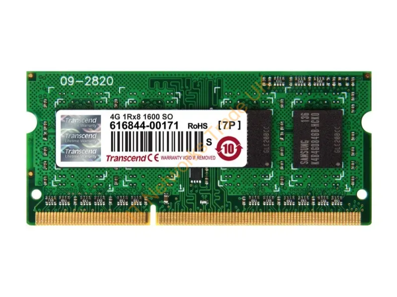 TS4GJMA384H Transcend 4GB DDR3-1600MHz PC3-12800 non-ECC Unbuffered CL11 204-Pin SoDimm 1.35V Low Voltage Single Rank Memory Module Laptop Memory