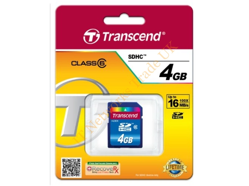 TS4GSDHC6 Transcend 4GB Class 6 SDHC Flash Memory Card