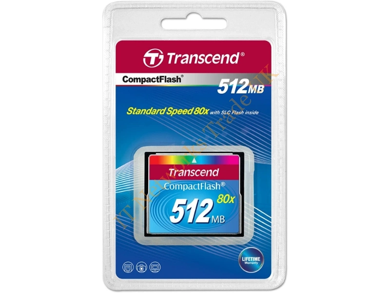 TS512MCF80-P Transcend 512MB PIO Fix Mode Type-I CompactFlash (CF) Memory Card