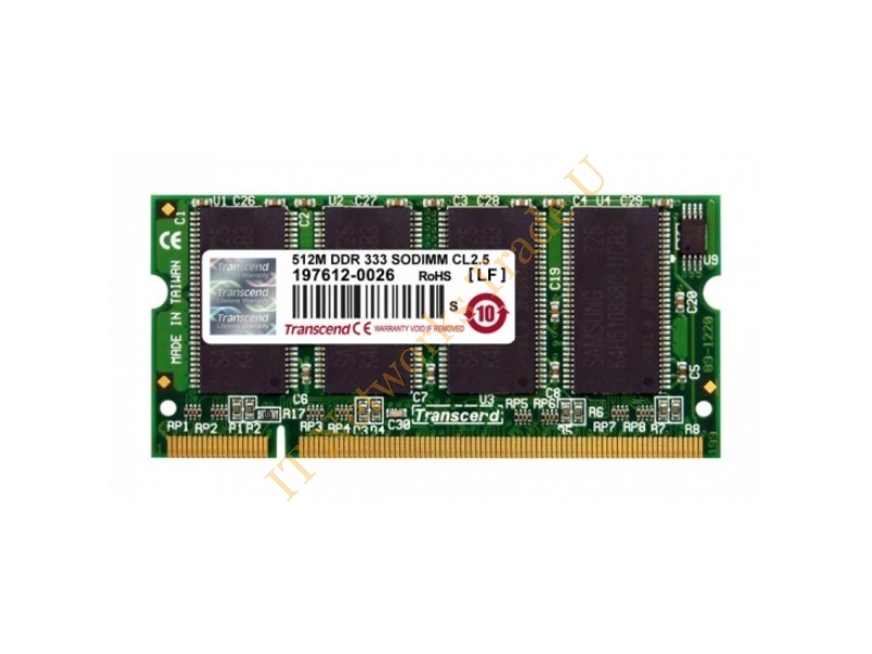 TS512MHP4725 Transcend 512MB DDR-400MHz PC3200 non-ECC Unbuffered CL3 200-Pin SoDimm Memory Module Laptop Memory