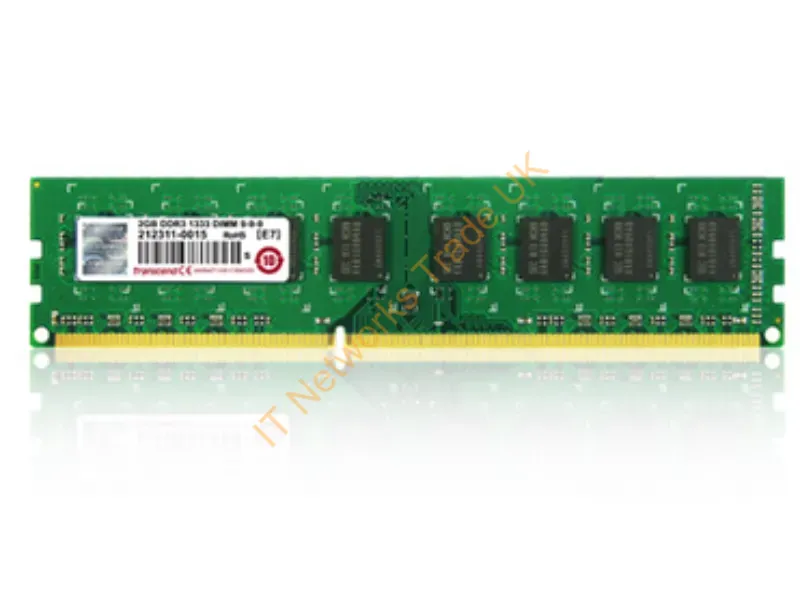 TS512MLK64V3H Transcend 4GB DDR3-1333MHz PC3-10600 non-ECC Unbuffered CL9 240-Pin DIMM Single Rank Memory Module Desktop Memory