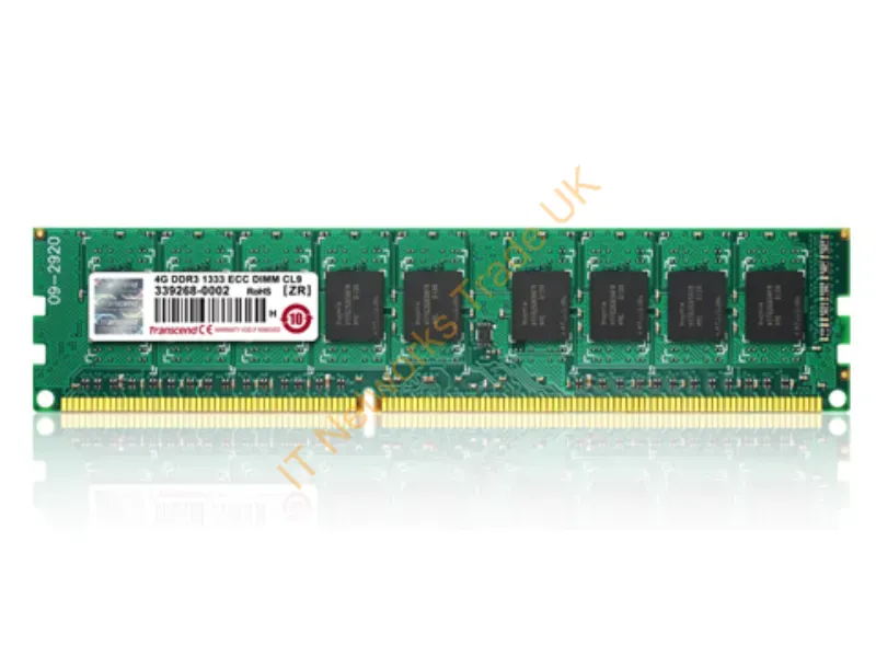 TS512MLK72V6H Transcend 4GB DDR3-1600MHz PC3-12800 ECC Unbuffered CL11 240-Pin DIMM Single Rank Memory Module Server Memory