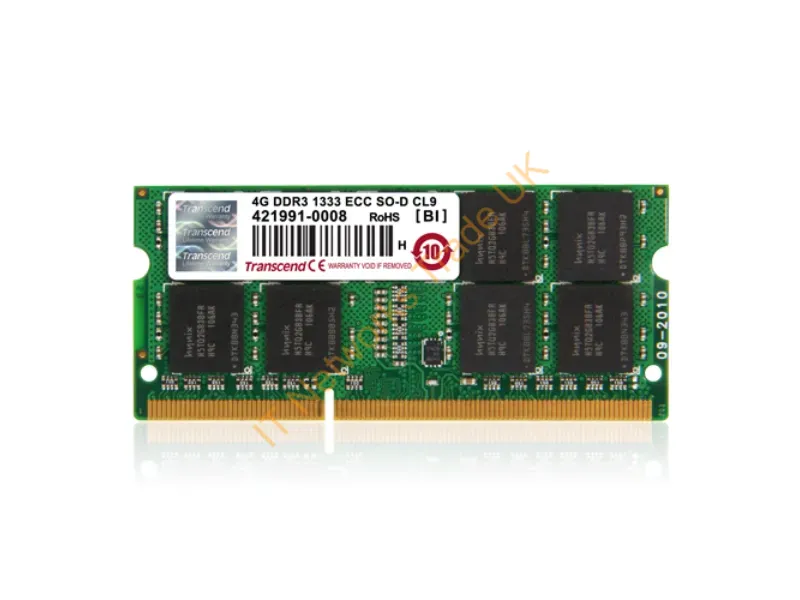 TS512MSK72V3N Transcend 4GB DDR3-1333MHz PC3-10600 ECC Unbuffered CL9 204-Pin SoDimm Dual Rank Memory Module Laptop Memory