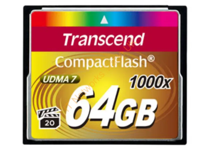 TS64GCF1000 Transcend 64GB 1000x CompactFlash (CF) Memory Card