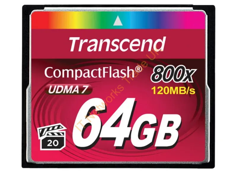 TS64GCF800 Transcend 64GB 800x CompactFlash (CF) Memory Card