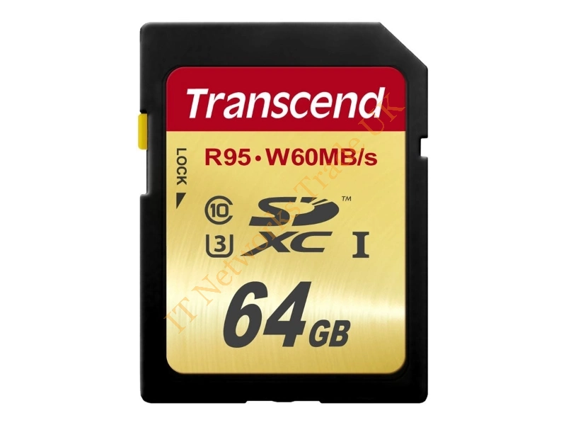 TS64GSDU3X Transcend 64GB Class 10 SDXC UHS-I Flash Memory Card