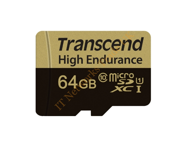 TS64GUSDXC10V Transcend 64GB High Endurance Class 10 microSDXC Flash Memory Card With SD Adapter