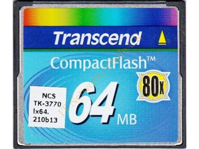 TS64MCF80-DF Transcend 64MB 80x Compact Flash (CF) Memory Card