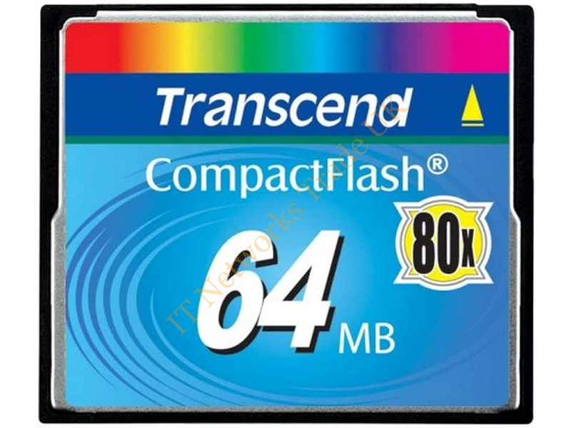 TS64MCF80 Transcend 64MB 80x Compact Flash (CF) Memory Card