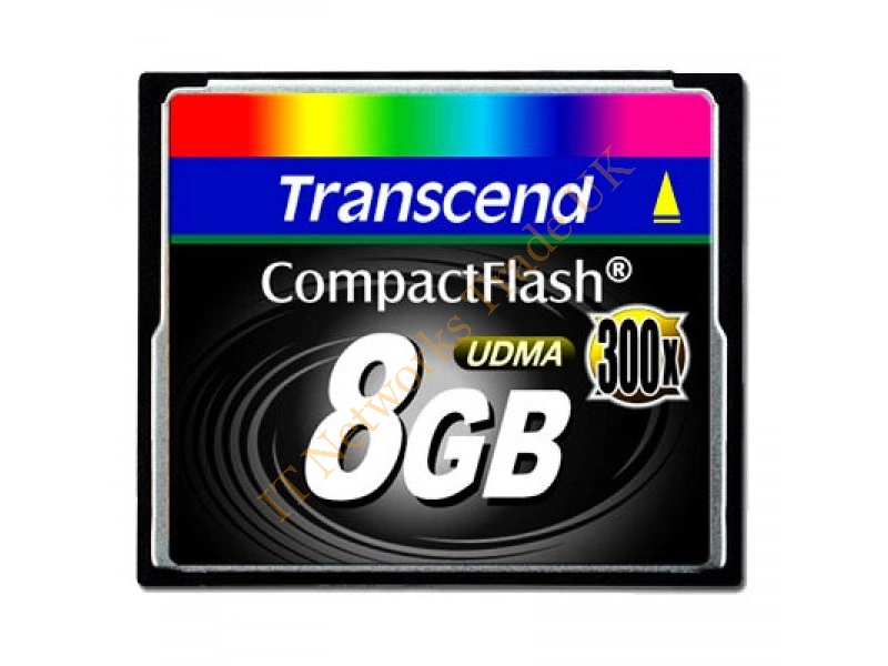 TS8GCF300 Transcend 8GB 300x CompactFlash (CF) Memory Card