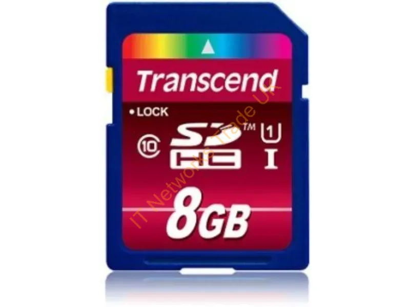 TS8GSDU1 Transcend 8GB 300x Class 10 SDHC UHS-I Flash Memory Card