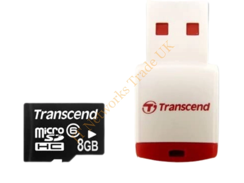 TS8GUSDHC6-P3 Transcend 8GB Class 6 microSDHC Flash Memory Card with P3 Card Reader