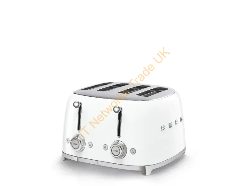 TSF03WHEU - SMEG 50's Style Toaster TSF03WHEU White 4 slice(s) White Stainless steel Buttons 50's Style Stainless steel
