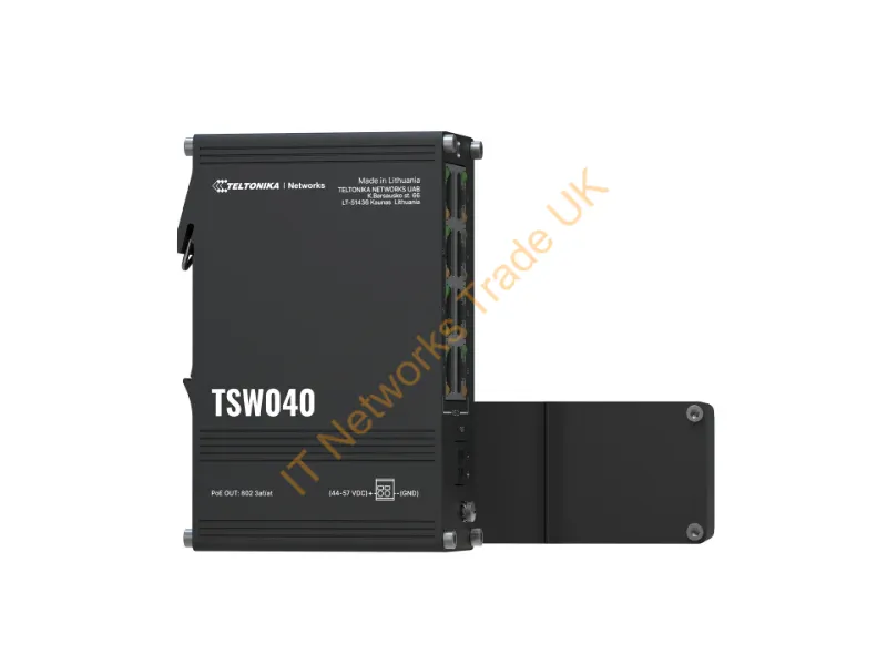 TSW040000000 - Teltonika Networks Tsw040 Poe+ Switch 8 10/100 Ports, 2-Pin Power Input, Integrated Din Rail, Wide Voltage Range
