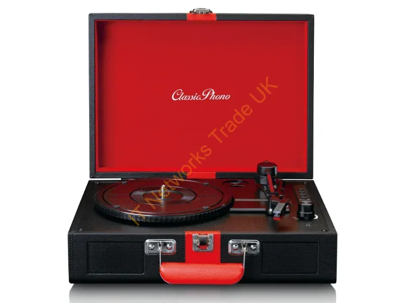 TT110BL - Lenco TT-110 Belt-drive audio turntable Black, Red