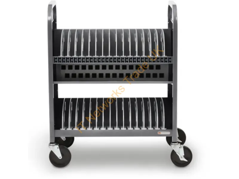 TVCT30AC-90DPM - Bretford Cube Transport Cart Portable Device Management Cart Platinum