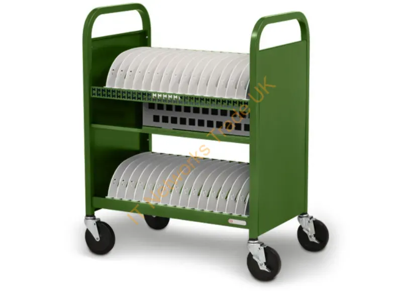 TVCT30CAD-90DGRA - Bretford Cube Transport Cart Portable Device Management Cart Green