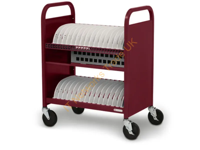 TVCT30CAD-MA - Bretford Cube Transport Cart Portable Device Management Cart Maroon