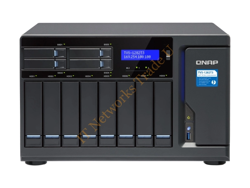TVS-1282T3-I7-32G/32TB-IW - QNAP TVS-1282T3 NAS Tower Ethernet LAN Black NAS Servers