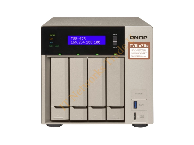 TVS-473E-4G/16TB-IW - QNAP TVS-473E-4G NAS Tower Ethernet LAN Gold NAS Servers