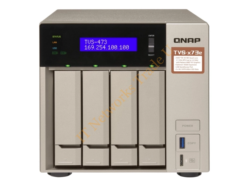 TVS-473E-4G - QNAP TVS-473E NAS Tower Ethernet LAN Grey NAS Servers