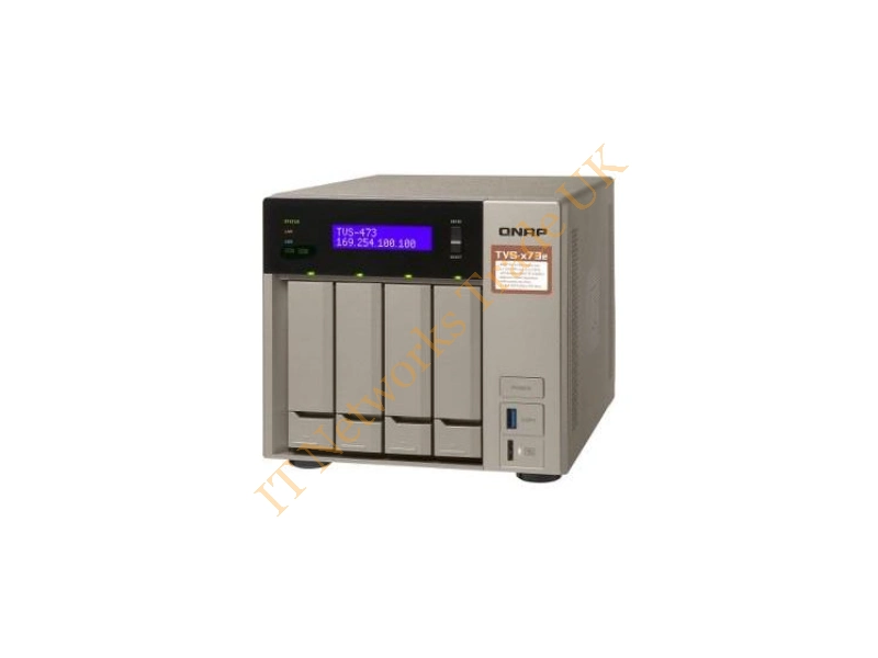 TVS-473E-8G-US QNAP TVS-473E-8G-US AMD R-Series RX-421BD 2.1GHz/ 8GB DDR4/ 4GbE/ 4SATA3/ USB3.0/ 4-Bay Tower NAS Server for SMBs