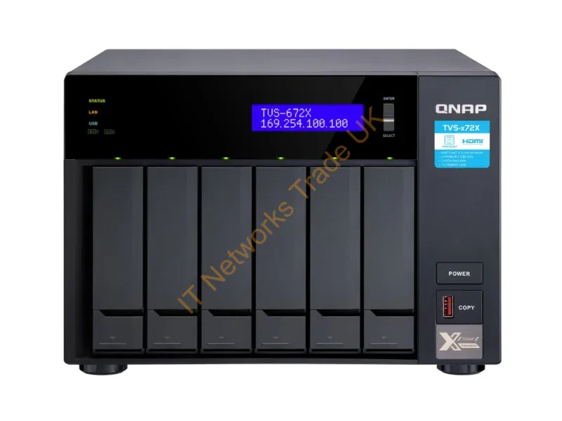 TVS-672X-I3-8G-US - Qnap Tvs-672X Nas Tower Ethernet Lan Black I3-8100T