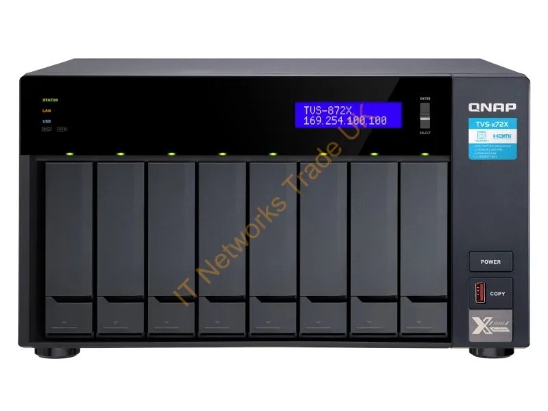 TVS-872X-I3-8G-US - Qnap Tvs-872X Nas Tower Ethernet Lan Anthracite I3-8100T