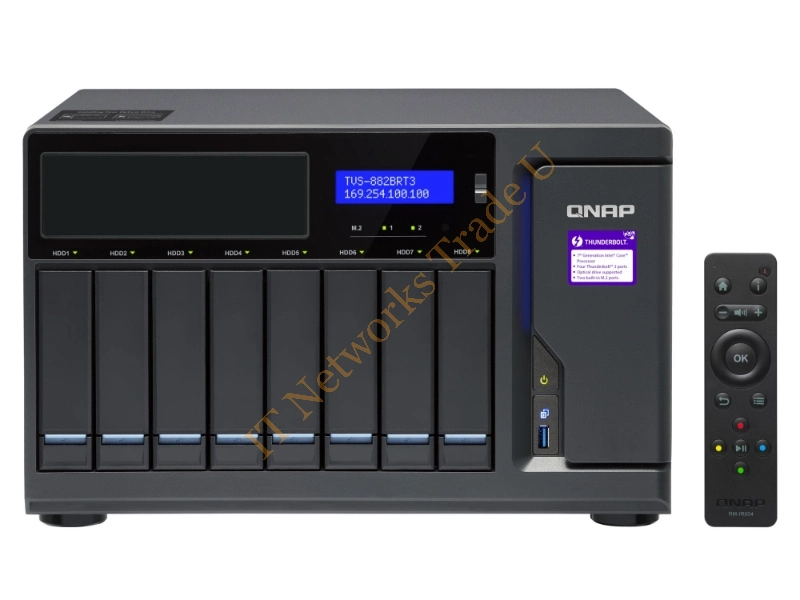 TVS-882BRT3-ODD-I7-32G - QNAP TVS-882BRT3 NAS Desktop Ethernet LAN Black NAS Servers