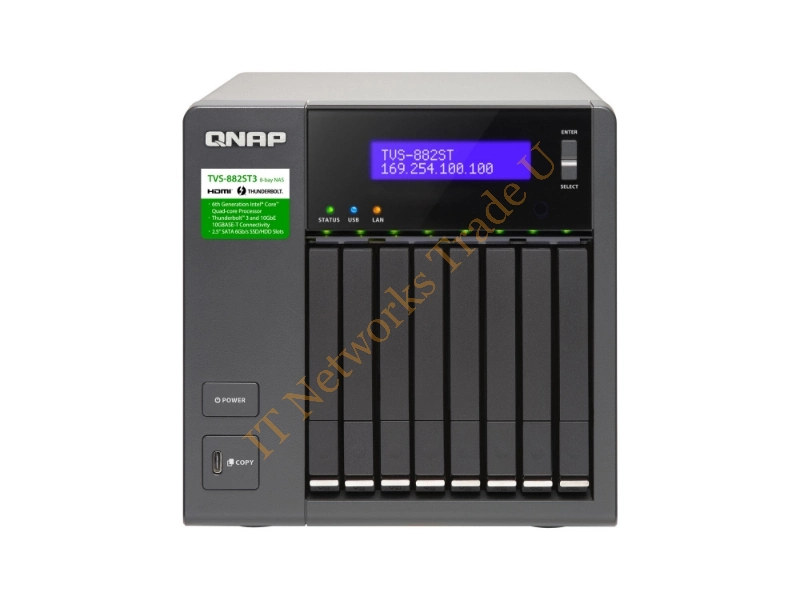 TVS-882ST3-I7-16G - QNAP TVS-882ST3 NAS Tower Ethernet LAN Black NAS Servers