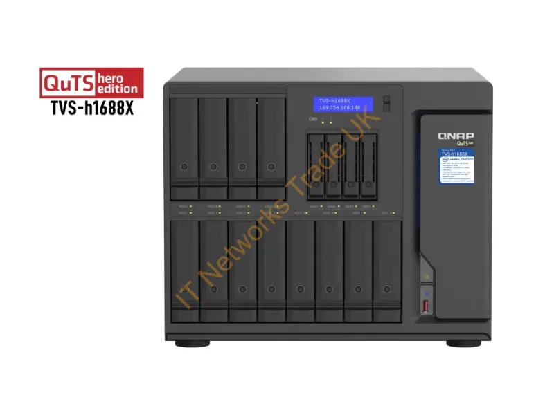 TVS-H1688X-W1250-32G-US - Qnap Tvs-H1688X Nas Tower Intel Xeon W-1250 32 Gb Ddr4 0 Tb Quts Hero Black