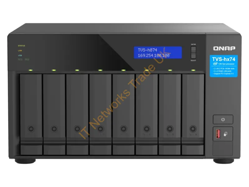TVS-H874X-I9-64G-US - Qnap Tvs-H874 Nas Tower Intel Core I9 64 Gb Ddr4 0 Tb Quts Hero Black