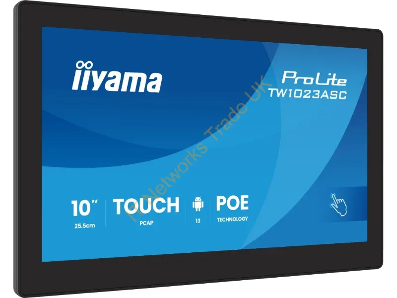 TW1023ASC-B3P - iiyama TW1023ASC-B3P Signage Display Kiosk design 25.6 cm (10.1") Wi-Fi 385 cd/m� WXGA Black Touchscreen Built-in processor Android 24/7