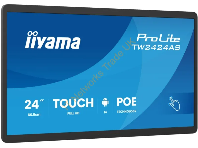 TW2424AS-B3P - iiyama TW2424AS-B3P Signage Display Interactive flat panel 60.5 cm (23.8") Wi-Fi 450 cd/m� Full HD Black Touchscreen Built-in processor Android 24/7