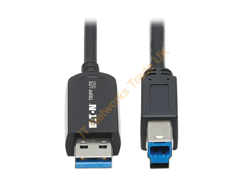 U328F-20M - Tripp Lite U328F-20M USB 3.2 Gen 1 Plenum-Rated Fiber Active Optical Cable (AOC) 5 Gbps, (A to B M/M), Black, 20 m