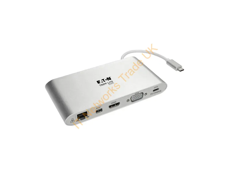 Tripp Lite USB C Docking Station w/DVI, HDMI, VGA, DP, MDP, USB A, Gigabit Ethernet, Mem Card, 3.5 mm & USB-C PD Charging, 3840 x 2160 @ 30Hz Accessory
