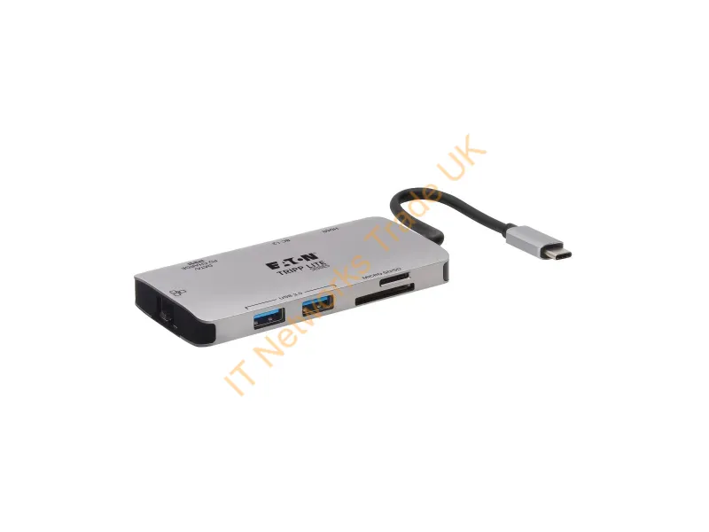 U442-DOCK5-GY - Tripp Lite U442-DOCK5-GY USB-C Dock 4K HDMI, USB 3.x (5Gbps), USB-A/C Hub Ports, GbE, Memory Card, 100W PD Charging