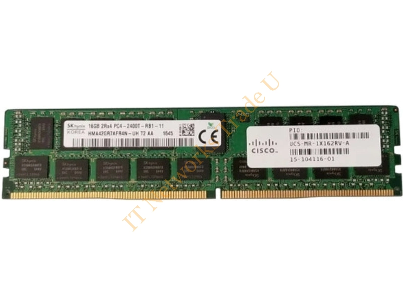 UCS-MR-1X161RV-G Cisco 16GB DDR4-2400MHz PC4-19200 ECC Registered CL17 288-Pin DIMM 1.2V Single Rank Memory Module Server Memory